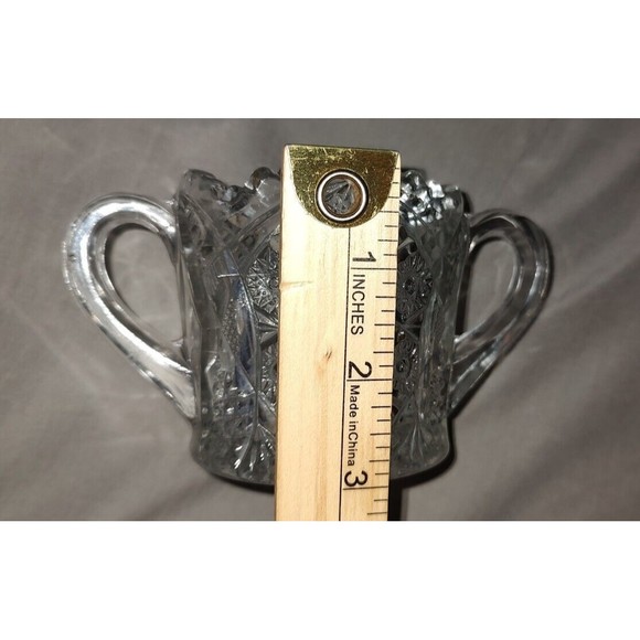 Sugar and Creamer Lot, Vintage Clear Cut Glass - Picture 10 of 12